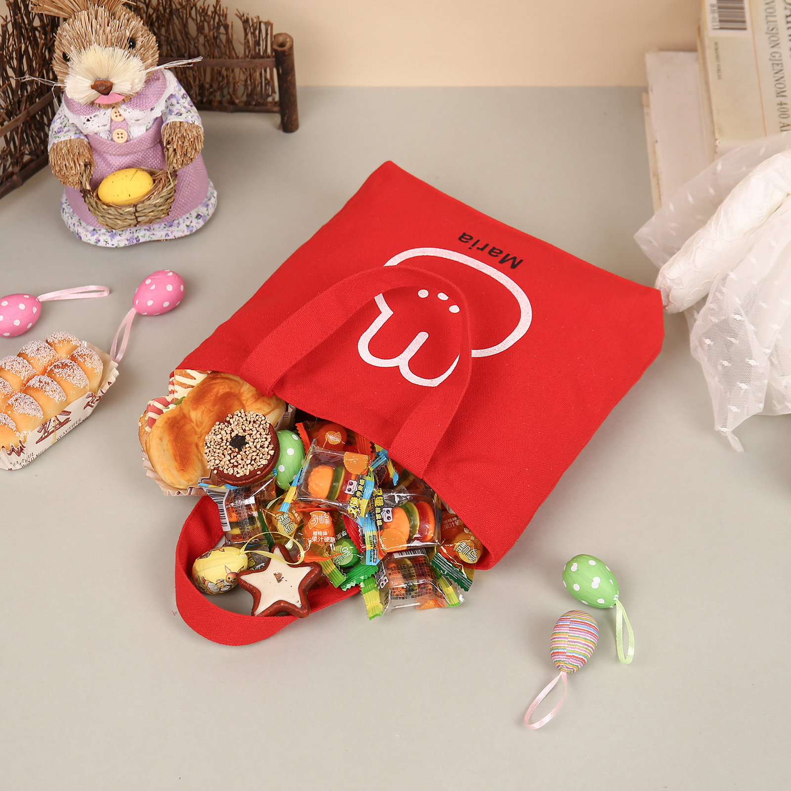 Personalised Bunny Tote Bag Customised with Name Bunny Handbag Easter Gifts-Jessemade AU