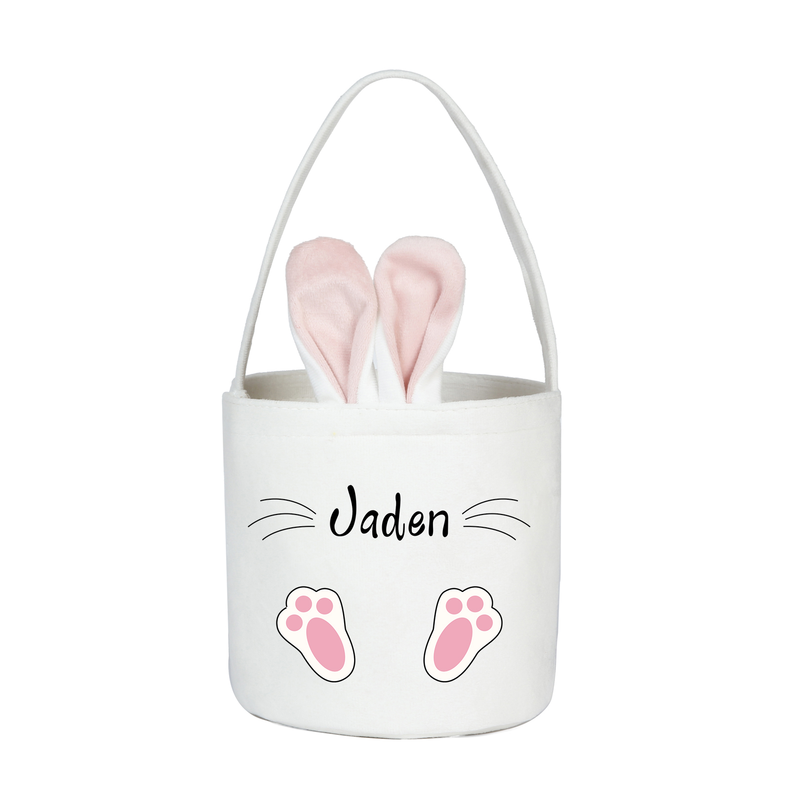 Personalised Bunny Tote Bag Custom Name Bunny Basket Bucket Bag Easter Gifts-Jessemade AU