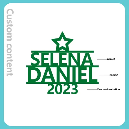 2 Names - Personalised Christmas Tree Ornaments Customised Name Xmas Wooden Decor Gifts for Family Friends-Jessemade AU