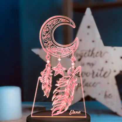 Personalised Dream Catcher Night Light Custom Name Gifts For Kids-Jessemade AU