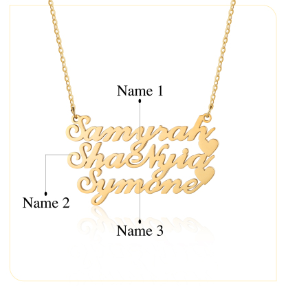 Personalised 3 Names Necklace Classic Jewelry Gift For Her-Jessemade AU