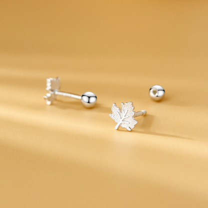 Women's Earrings Maple Leaf Earrings Silver Earrings Birthday Gift For Her-Jessemade AU