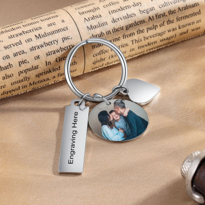 Personalised Photo Keychain Custom Text Keychain Stainless Steel Gifts For Him/Her-Jessemade AU
