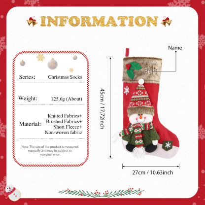 Personalised Christmas Stockings Ornaments Custom 1 Name Christmas Socks Gifts for Family Friends-Jessemade AU