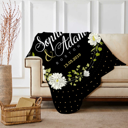 Personalised Couple Blanket Customised 2 Names & Date Blanket Valentine's Day Gift for Him/Her-Jessemade AU