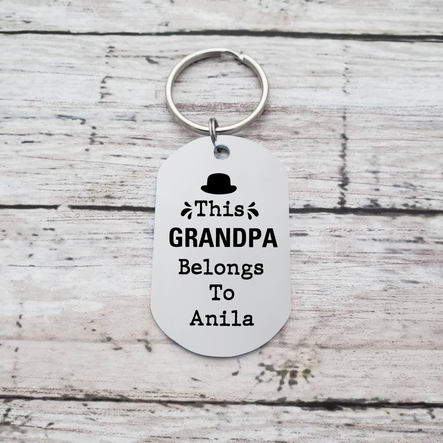 Personalised Photo and Name Keychain Grandparents' Day Gift for Grandpa-Jessemade AU