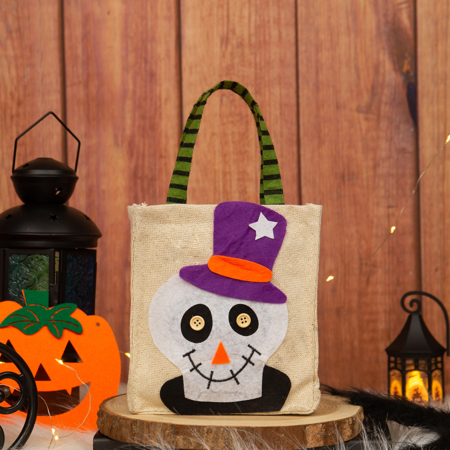 Personalised Halloween Tote Bags Custom 1 Name Halloween Trick or Treat Candy Bags-Jessemade AU