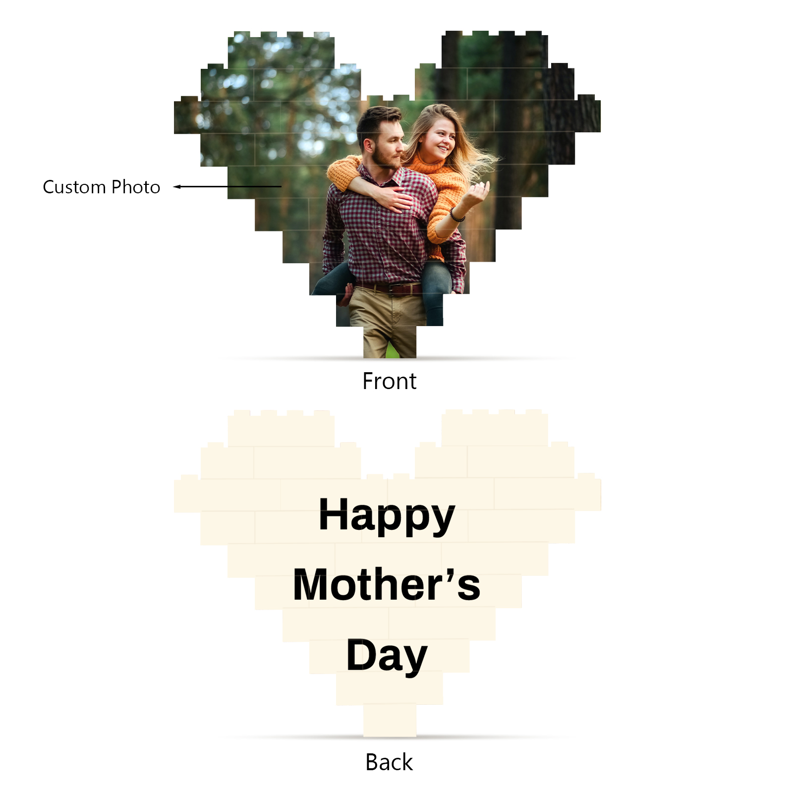 Personalised Spotify Code Heart Shape Building Blocks Puzzle Photo Brick Square Shape Puzzle DIY Gift - Double Layers-Jessemade AU