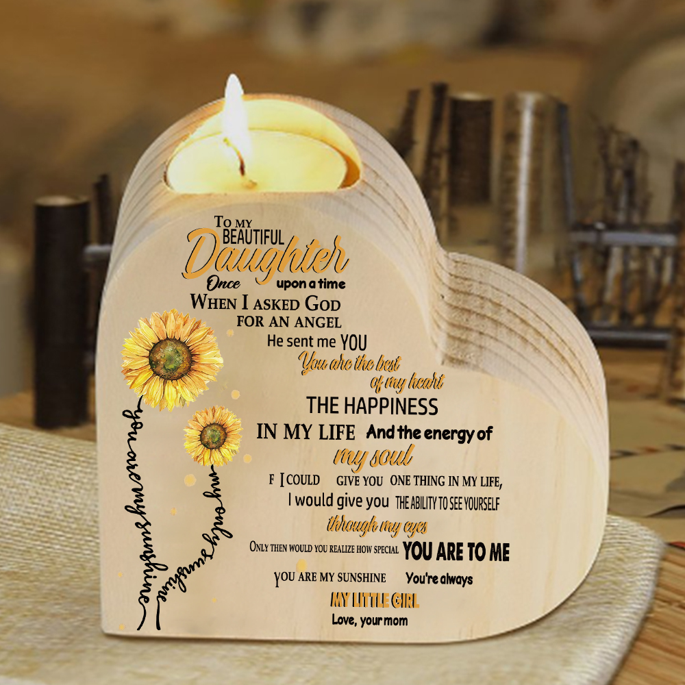 To My Daughter Wooden Candle Holder "You Are My Sunshine" Gifts For Daughter-Jessemade AU