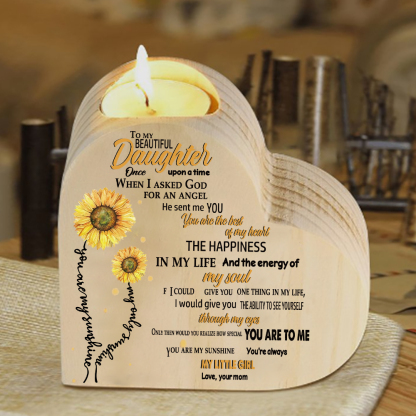 To My Daughter Wooden Candle Holder "You Are My Sunshine" Gifts For Daughter-Jessemade AU