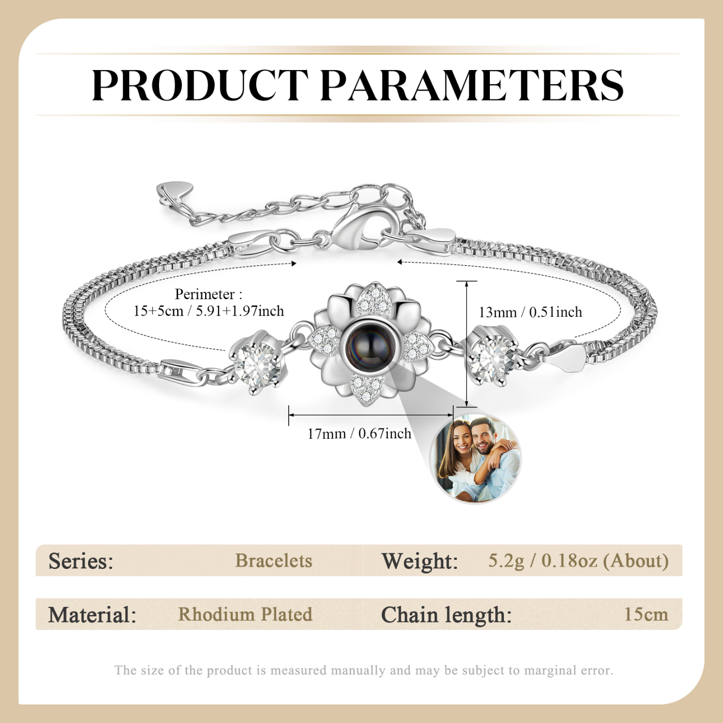 Personalised Projection Bracelet Custom Photo Bracelet Adjustable Bracelet Creative Gift for Her-Jessemade AU