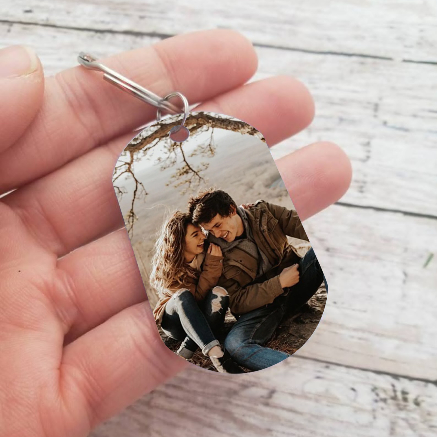 To My Love Keyring Custom Photo & Name Couple Keychain Stainless Steel Keychain Valentine's Day Gift for Couples-Jessemade AU