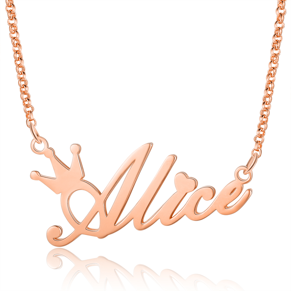 Personalised Crown Name Necklace Custom Name Classic Necklace for Kids-Jessemade AU