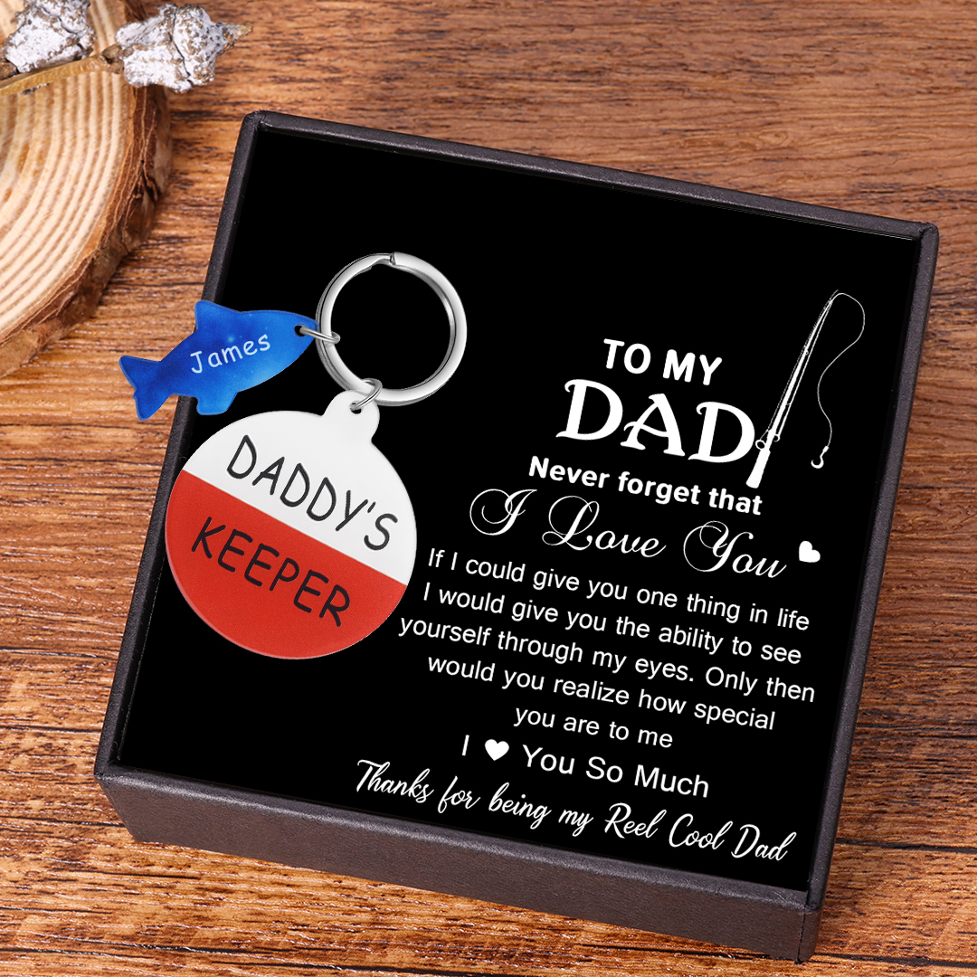 Personalised 1 Name & 1 Text Fish Keychain Engraved Kids Names Acrylic Keychain Gifts for Daddy-Jessemade AU