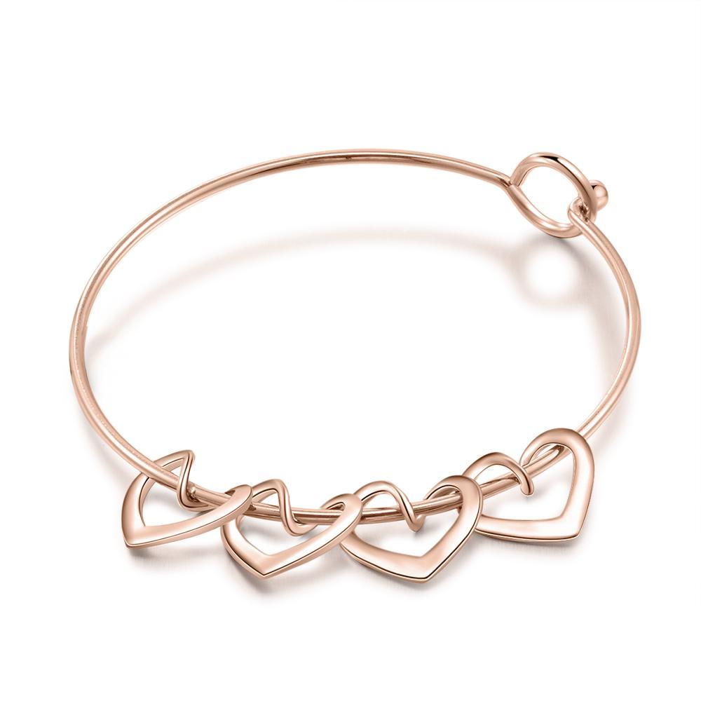 To My Mother Personalised Love Bracelet with 4 Heart Charms Engraved 4 Names Bangle Bracelet-Jessemade AU