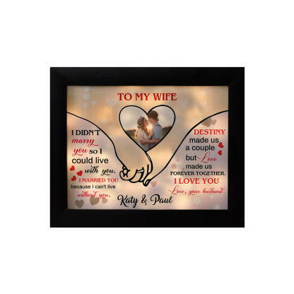 To My Wife Personalised Photo Frame Custom 2 Names Frame With Night Light Anniversary Gift For Her-Jessemade AU
