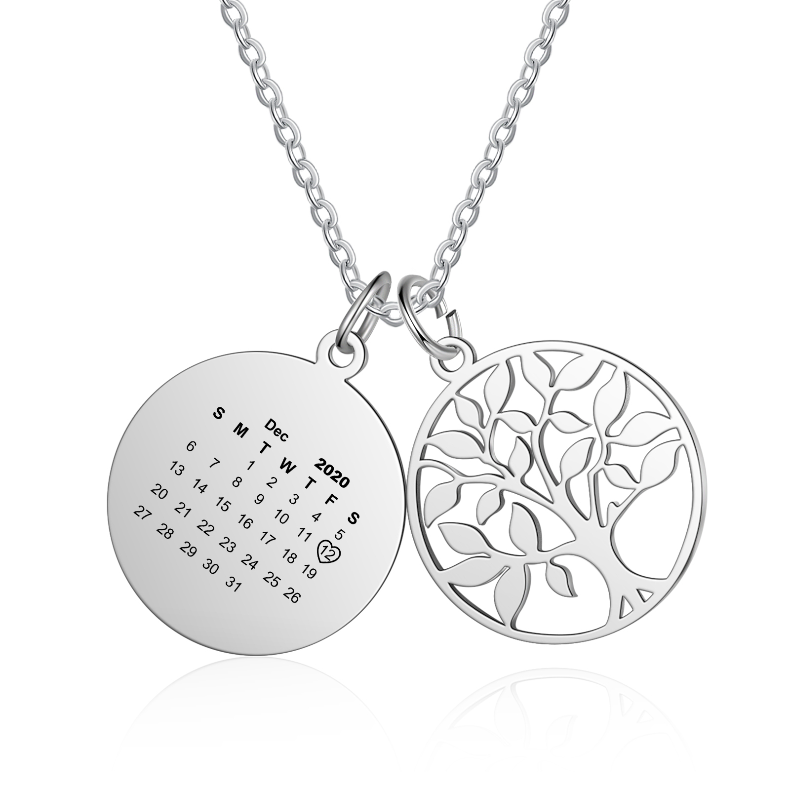 Personalised Tree Calendar Necklace For Her-Jessemade AU