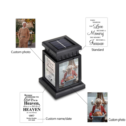 Personalised Photo Lantern Lamp Memorial Led Light Sympathy gift-Jessemade AU