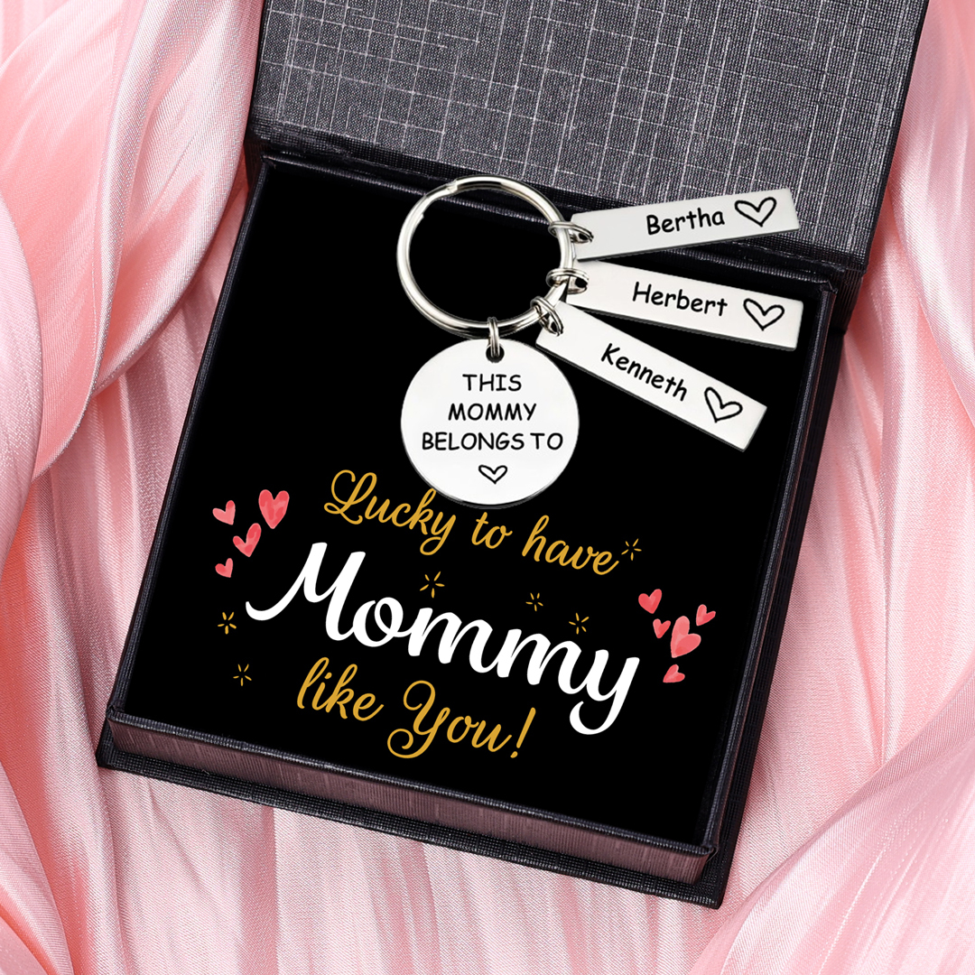 3 Names - Personalised Name Keychain Stainless Steel Keychain Special Gift for Mommy/Mummy-Jessemade AU