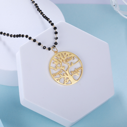 Personalised Family Tree Necklace Custom 3 Names Necklace Gift For Mother-Jessemade AU