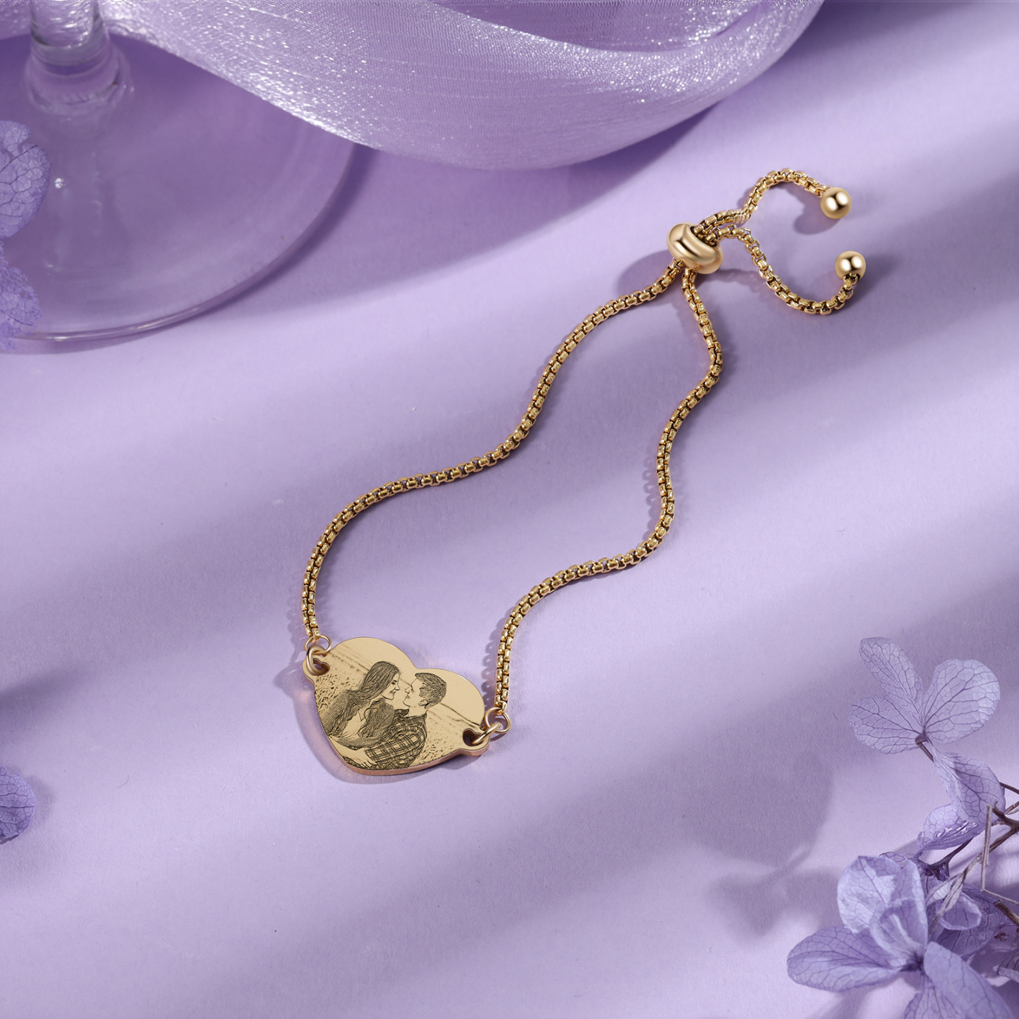 Personalised Photo Bracelets Custom Names Couple Bracelets-Jessemade AU