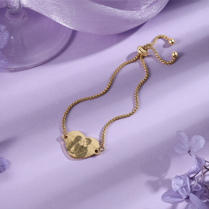 Personalised Photo Bracelets Custom Names Couple Bracelets-Jessemade AU