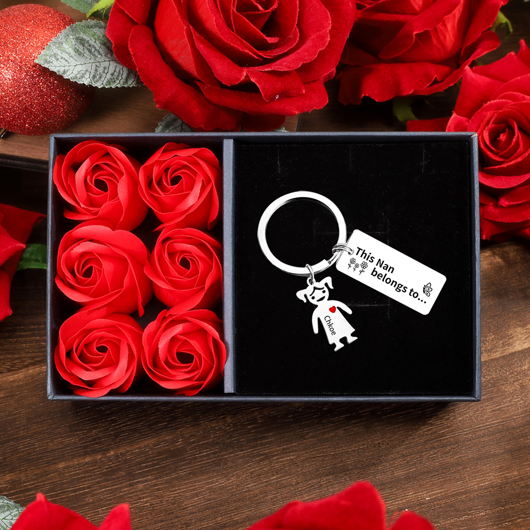 1 Name - Personalised Keychain with Kid Charms Engraved Names Keychain Mother's Day Gift for Mum/Nan-Jessemade AU