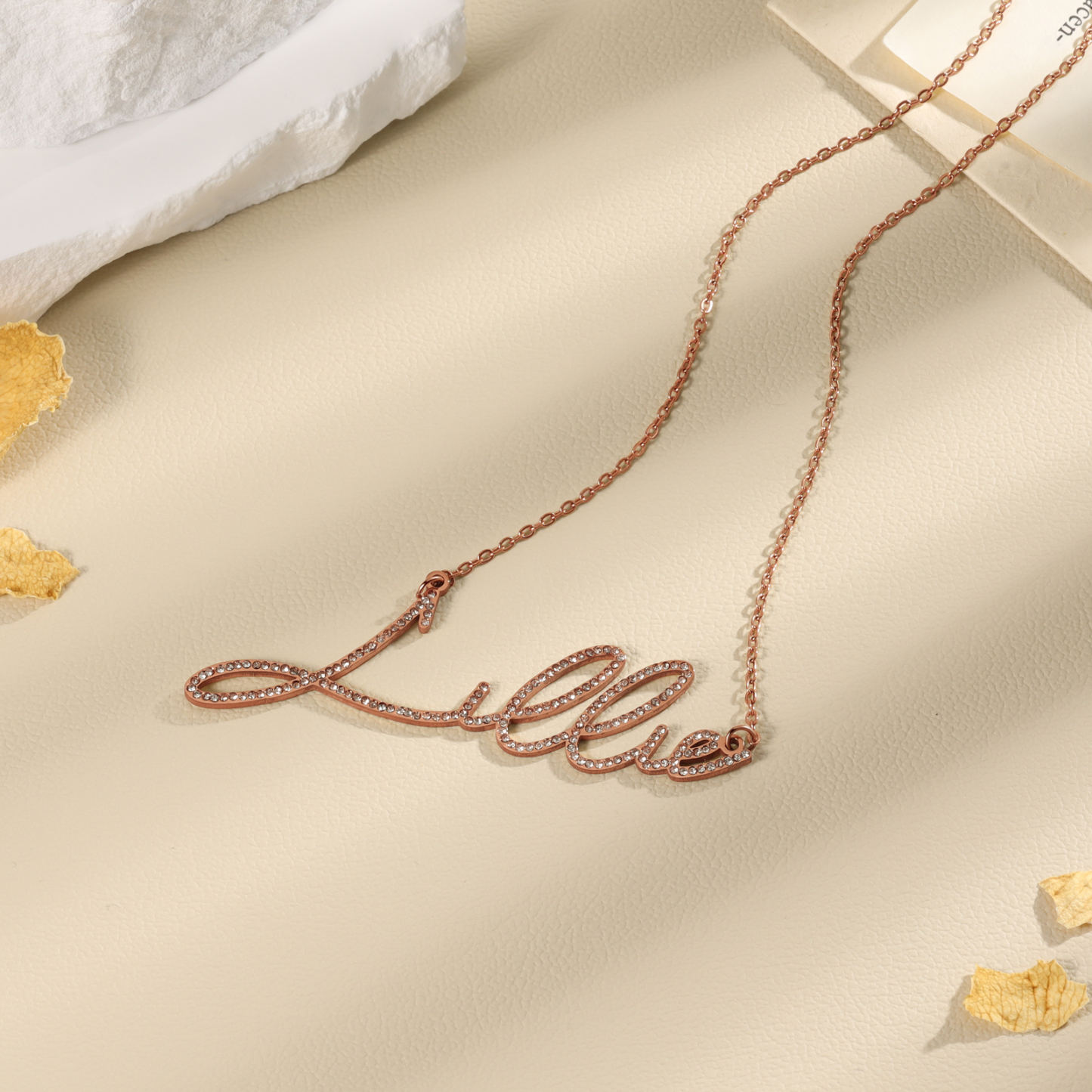 Sparking Name Necklace Personalised Name Necklace With Cubic Zirconia-Jessemade AU