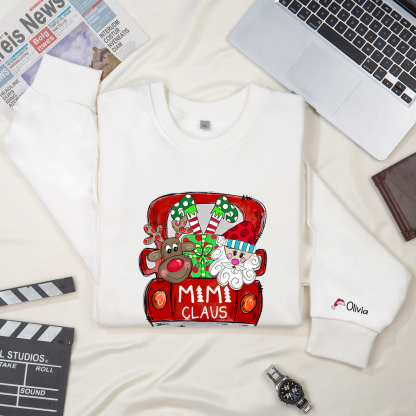 1 Name - Personalised Christmas Sweatshirt Custom Name & Text Sweatshirt Mimi Claus Sweatshirt Gift for Family -Jessemade AU