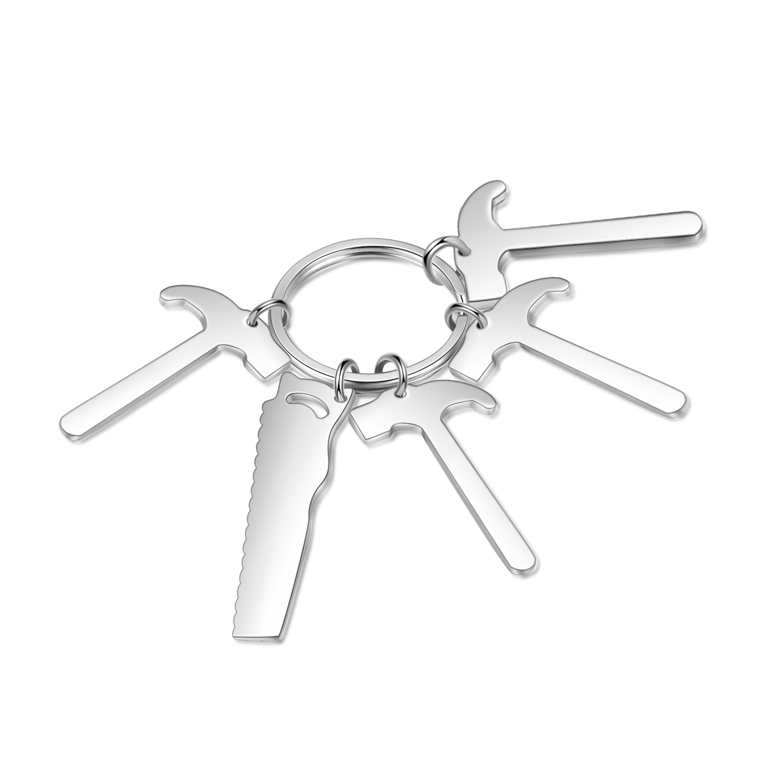 Father's Day Gifts Tool Keychain Personalised 4 Names Stainless Steel Keyring For Him-Jessemade AU