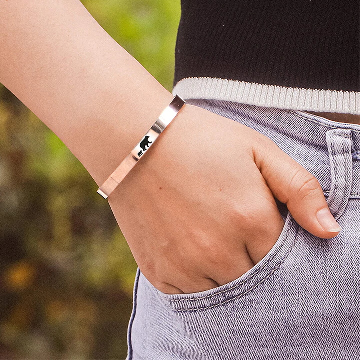To My Mom Mama Bear Cuff Bangle Bracelet  "I Love You"-Jessemade AU