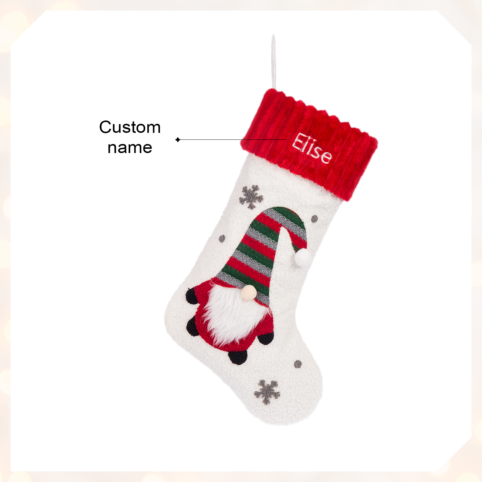 Personalised Christmas Stockings Ornaments Custom 1 Name Santa Claus stocking Christmas Gifts for Family Friends-Jessemade AU