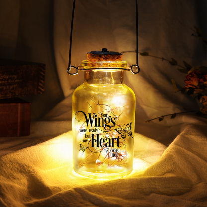 Butterfly Memorial Jar Night Light "Your Wings Were Ready But My Heart Was Not"-Jessemade AU