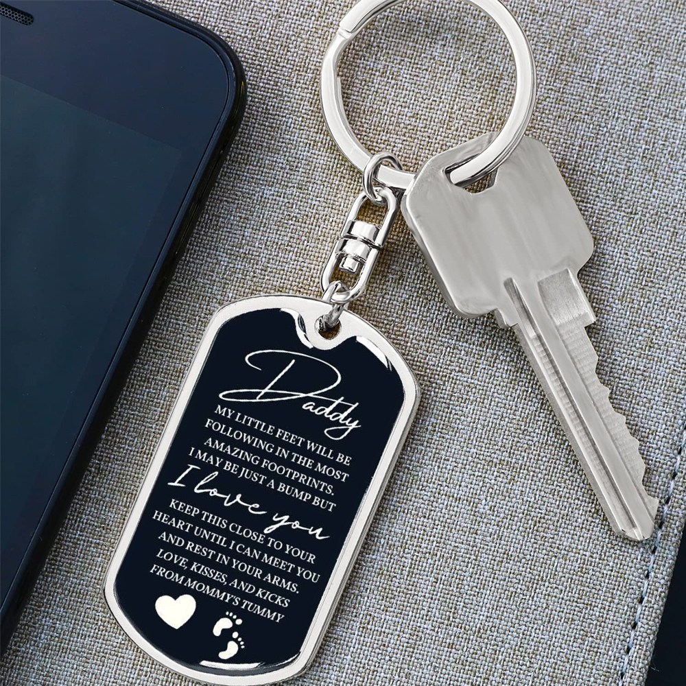 Personalised Message Keychain Custom Text Keyring for Him, "I may be just a bump but I love you"-Jessemade AU
