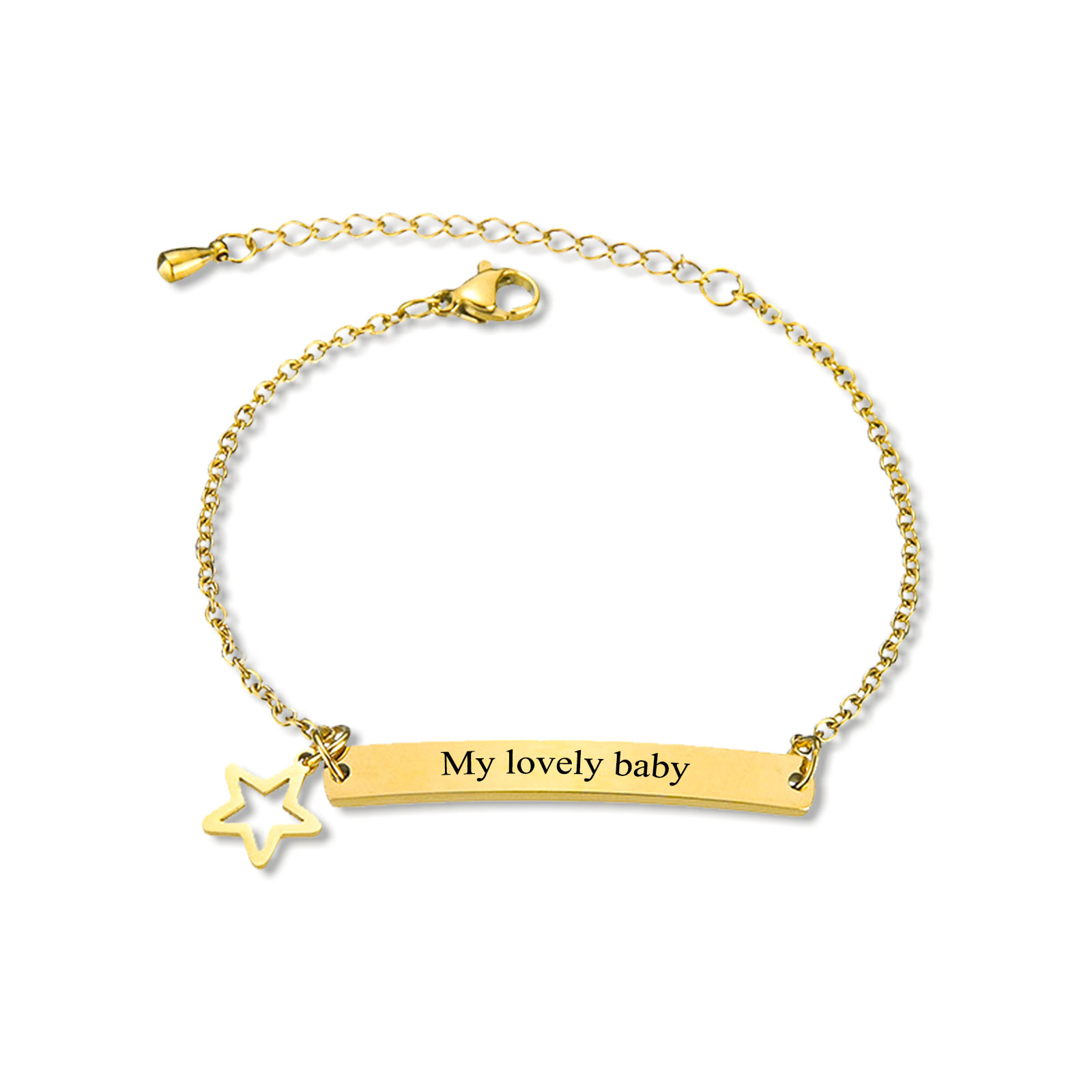 Personalised Text Bracelet Custom Names Bracelet Star Bracelet Love Gifts For Her-Jessemade AU