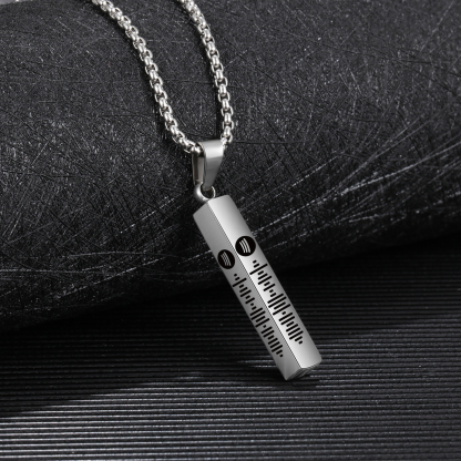 Personalised 3D Vertical Bar Necklace Customised Music Spotify Code Necklace for Her Him-Jessemade AU