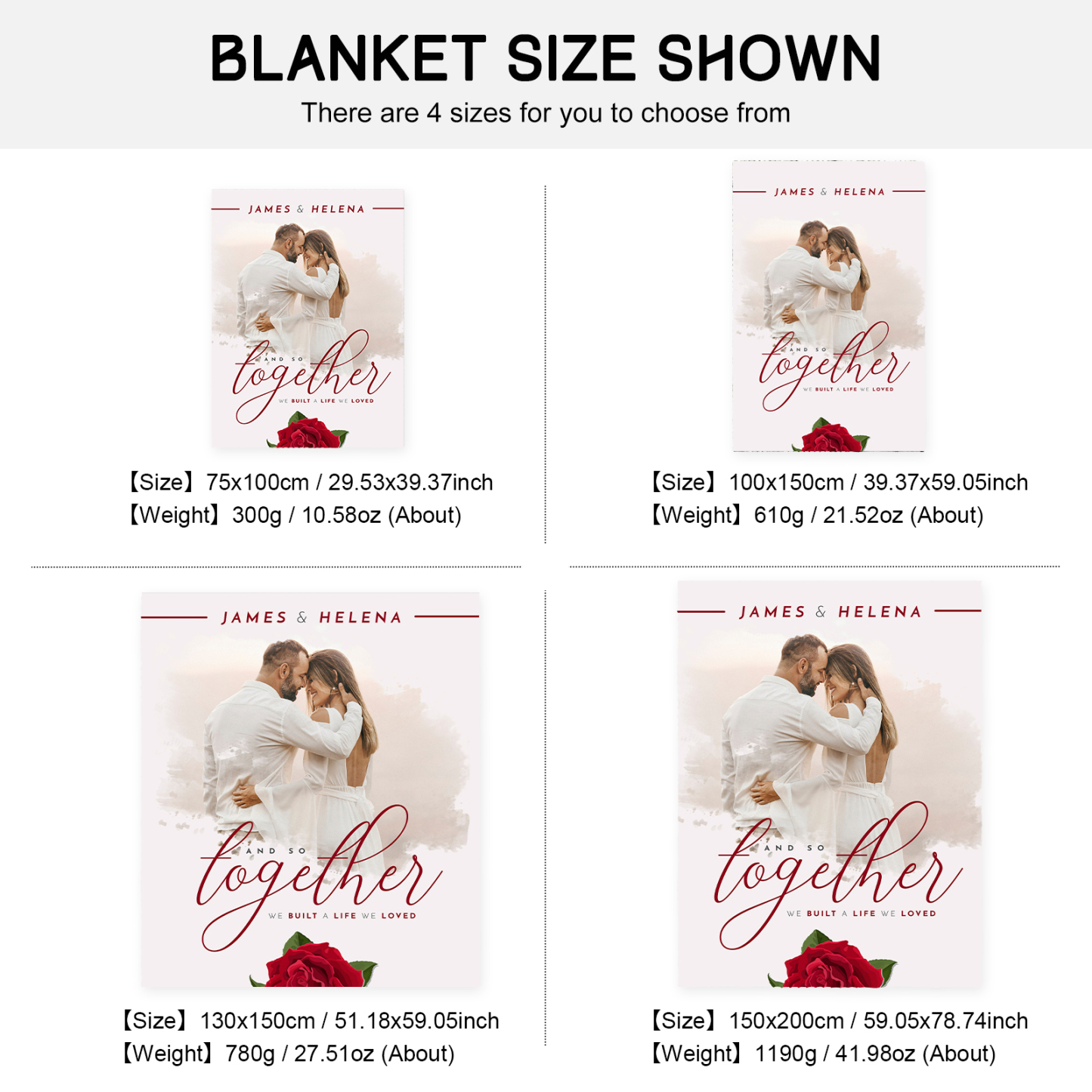 Customised Couple Blanket Engrave Photo Sweet Gift For Her-Jessemade AU