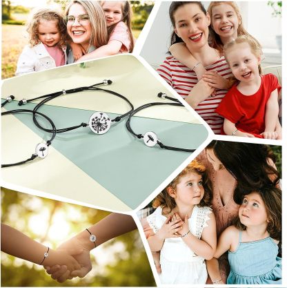 3 Pcs Dandelion Adjustable String Bracelet Mother Daughter Bracelet Back to School Gifts for Her-Jessemade AU