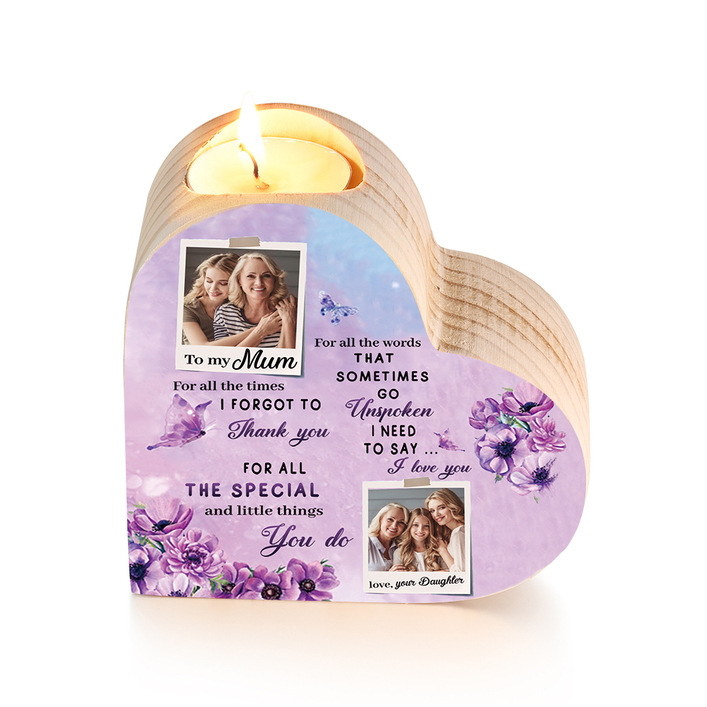 To My Mum - Customised Wooden Heart Candle Holder Candlesticks "I need to say I love you" Gifts For Mother-Jessemade AU