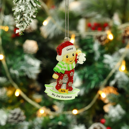 My First Christmas Personalised Acrylic Christmas Ornament Customised Name & Text Hanging Ornaments Pets Christmas Gift for Boys Girls Babies-Jessemade AU