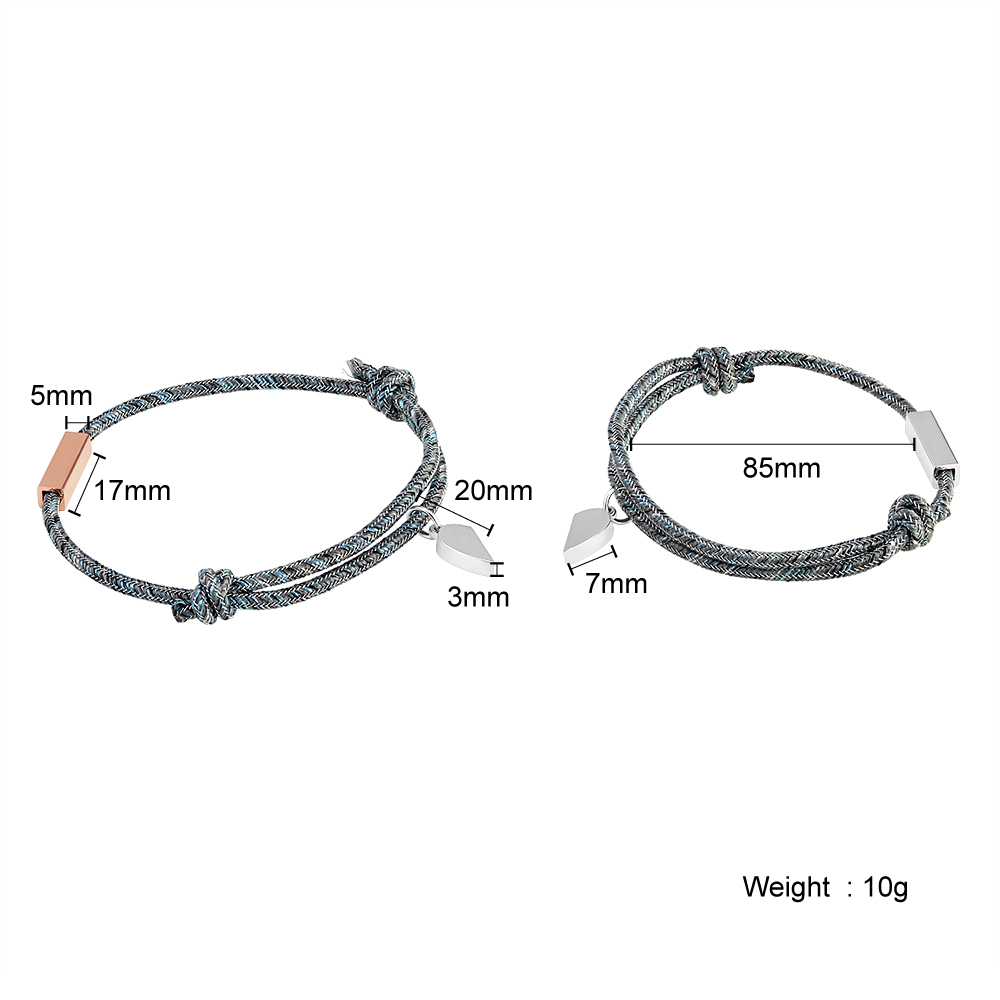 Personalised Matching Braided Couple Bracelets Custom Names Magnetic Bracelets Valentine's Day Gifts for Couple-Jessemade AU