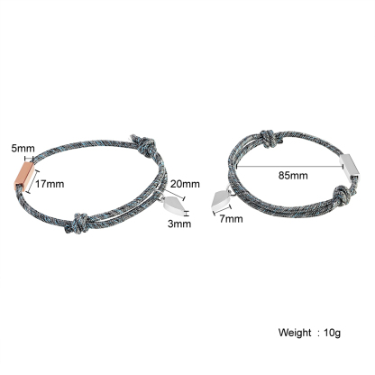 Personalised Matching Braided Couple Bracelets Custom Names Magnetic Bracelets Valentine's Day Gifts for Couple-Jessemade AU