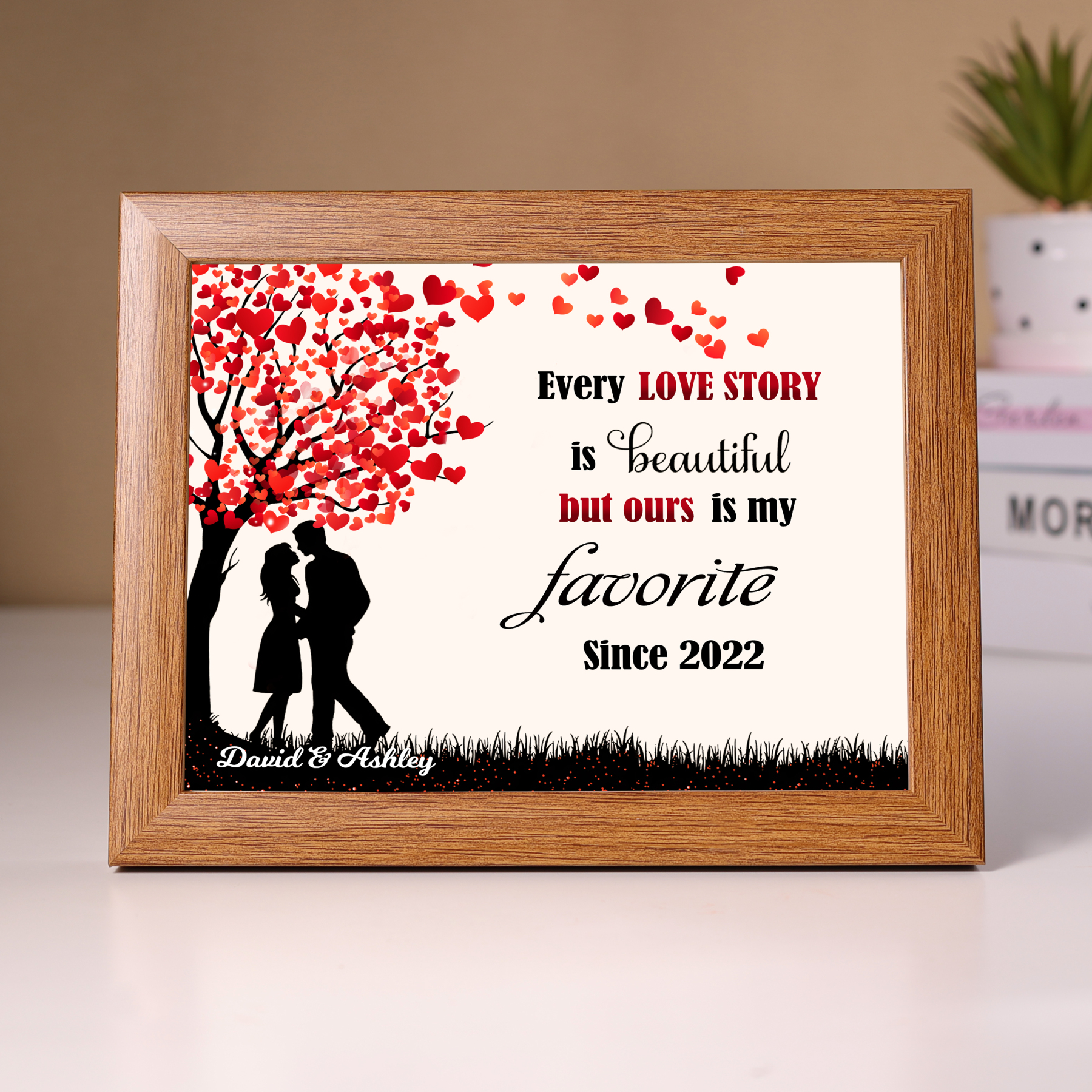 Personalised Couple Photo Frame Custom 2 Names & Date Frame Anniversary Gift For Him/Her -  Every Love Story is Beautiful, But Ours Is My Favourite-Jessemade AU