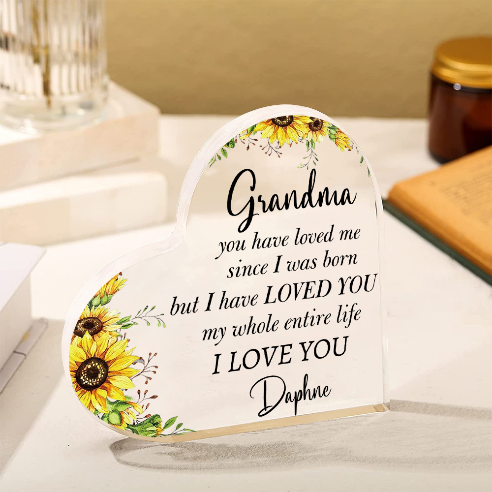 Personalised Acrylic Heart Keepsake Engrave 1 Name Heart Ornament Special Gift for Grandma-Jessemade AU