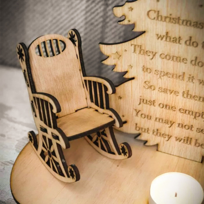 Personalised Christmas in Heaven Rocking Chair Ornament Memorial Tabletop Plaque-Jessemade AU