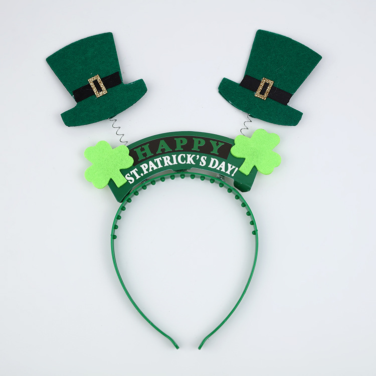 Green Headband Happy St. Patrick's Day Shamrock Headband Gift for Him/Her-Jessemade AU