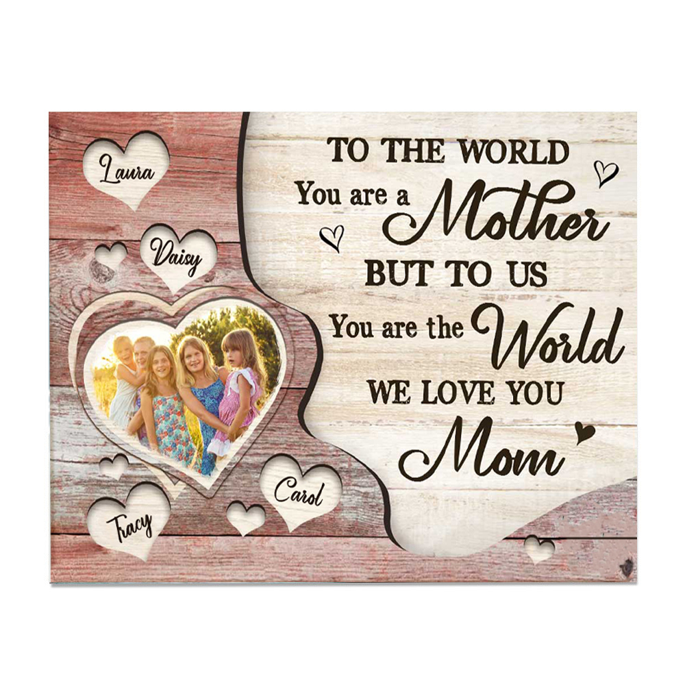 Mother Picture Board Personalised Photo Keepsake With 4 Names Wood Signs Photo Frame Gifts For Mom-Jessemade AU