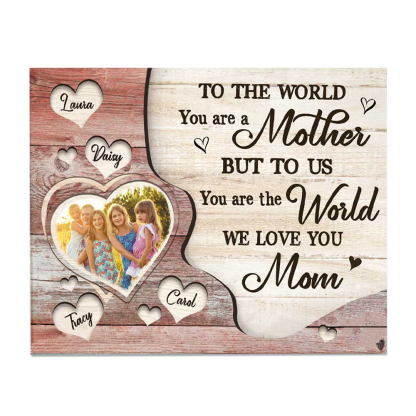 Mother Picture Board Personalised Photo Keepsake With 4 Names Wood Signs Photo Frame Gifts For Mom-Jessemade AU