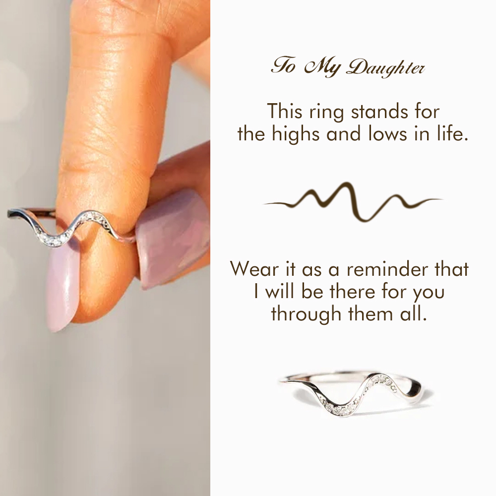 For Daughter-S925 Highs and Lows Minimalist Wave Ring-Jessemade AU