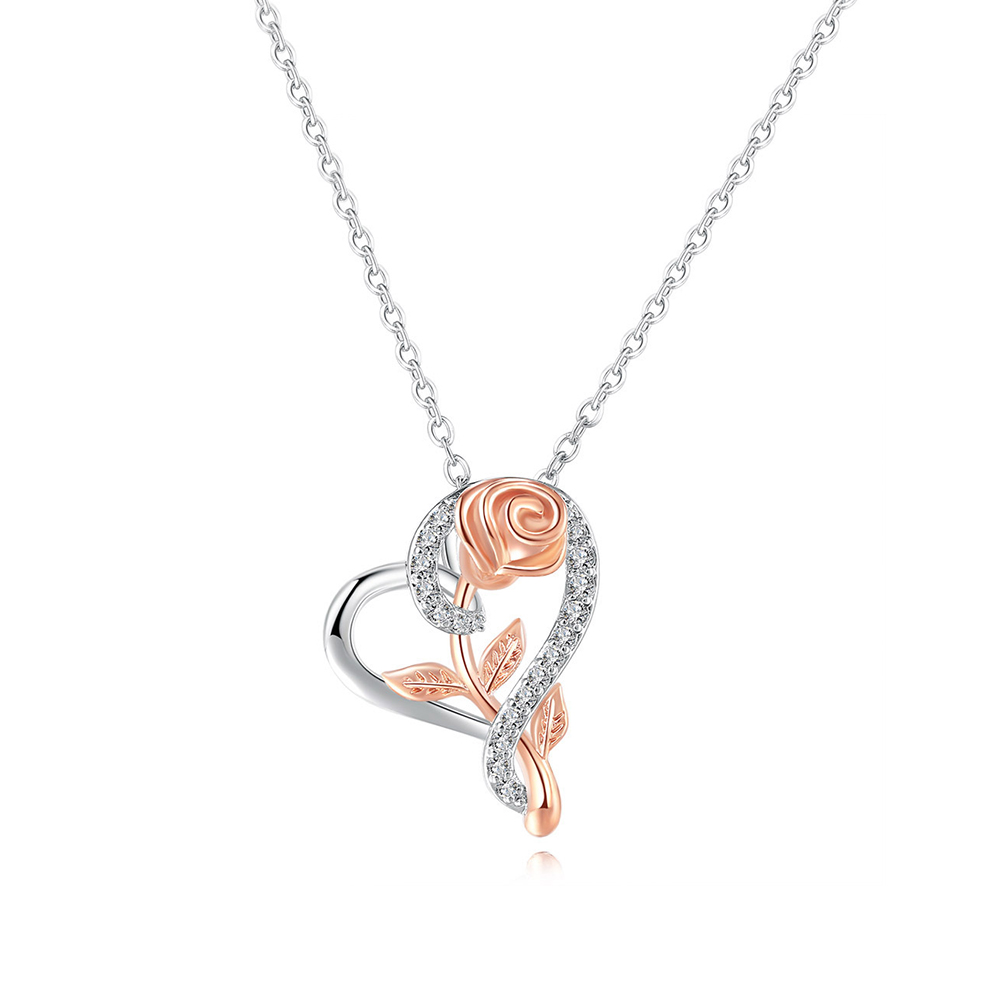 Jessemade Silver Colour Rose Necklace-Jessemade AU